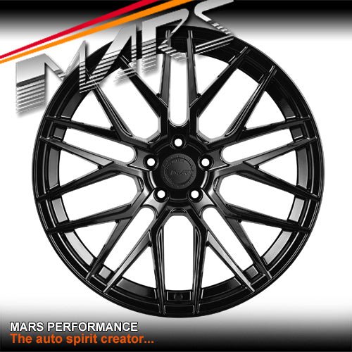 MARS MP - J2 Gloss Black 4x 20 Inch Concave Stag Alloy Wheels Rims 5x112 - Mars Performance