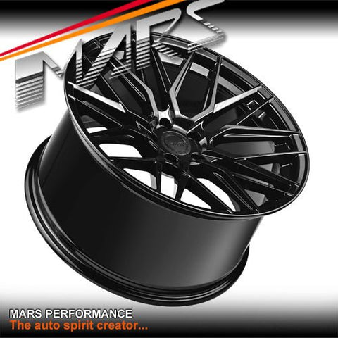 MARS MP - J2 Gloss Black 4x 20 Inch Concave Stag Alloy Wheels Rims 5x112 - Mars Performance