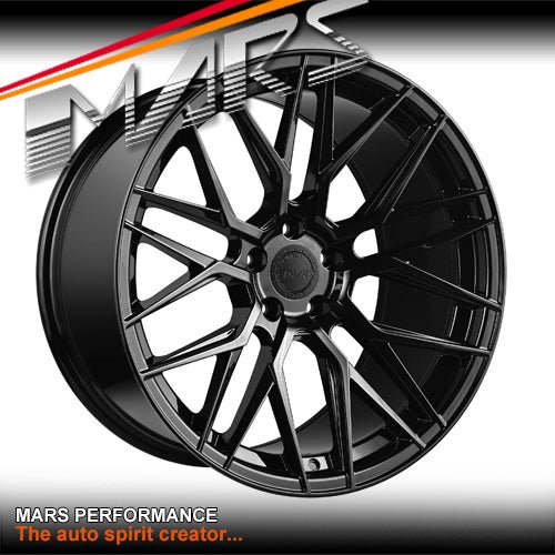 MARS MP - J2 Gloss Black 4x 20 Inch Concave Stag Alloy Wheels Rims 5x112 - Mars Performance