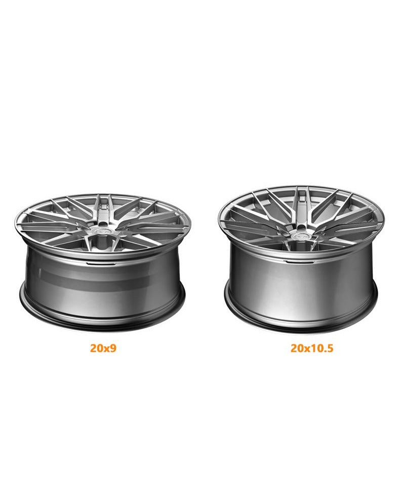 MARS MP - J2 Machined Silver 4x 20 Inch Concave Stag Alloy Wheels Rims 5x112 - Mars Performance