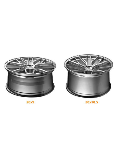 MARS MP - J2 Machined Silver 4x 20 Inch Concave Stag Alloy Wheels Rims 5x112 - Mars Performance