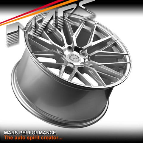 MARS MP - J2 Machined Silver 4x 20 Inch Concave Stag Alloy Wheels Rims 5x120 - Mars Performance