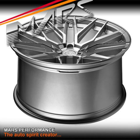 MARS MP - J2 Machined Silver 4x 20 Inch Concave Stag Alloy Wheels Rims 5x120 - Mars Performance