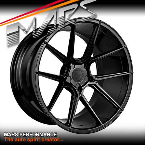 MARS MP - K2 Gloss Black 4x 20 Inch Concave Stag Alloy Wheels Rims 5x120 - Mars Performance