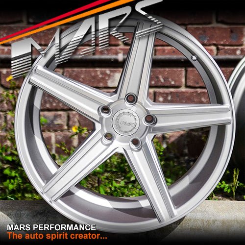 MARS MP - KD 20 inch Matt Silver 5x120 Stag Concave Alloy Wheels Rims for BMW & Holden - Mars Performance