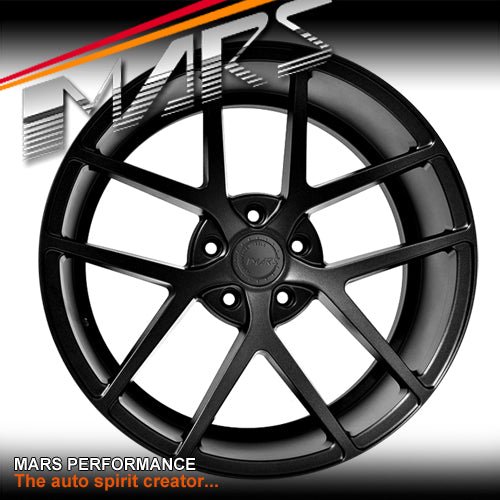 MARS MP - KW Sand Matt Black 20 Inch Concave Stag Alloy Wheels Rims - Mars Performance