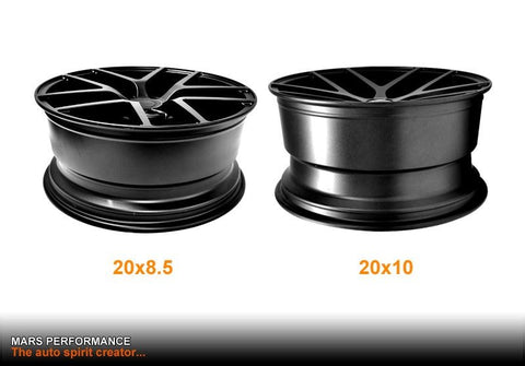 MARS MP - KW Sand Matt Black 20 Inch Concave Stag Alloy Wheels Rims - Mars Performance