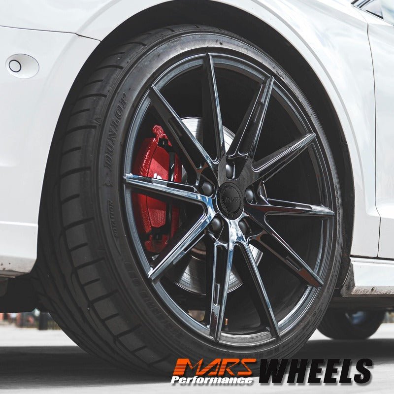 MARS MP - M2 Gloss Black 19 inch Multi Spork Concave Alloy Wheels Rims - Mars Performance