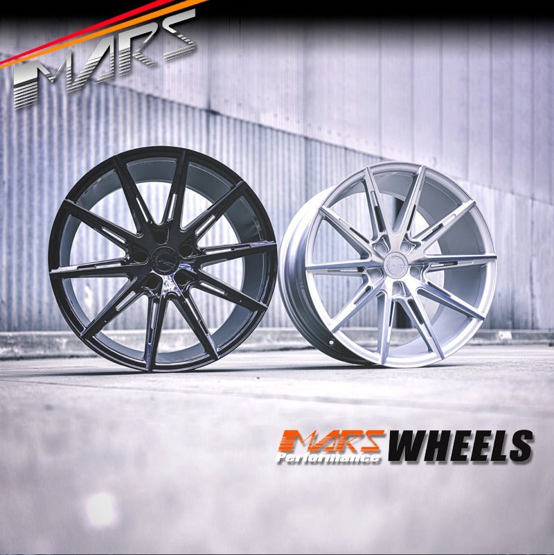 MARS MP - M2 Gloss Black 19 inch Multi Spork Concave Alloy Wheels Rims - Mars Performance