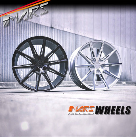MARS MP - M2 Gloss Black 19 inch Multi Spork Concave Alloy Wheels Rims - Mars Performance