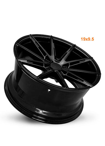 MARS MP - M2 Gloss Black 19 inch Multi Spork Concave Alloy Wheels Rims - Mars Performance