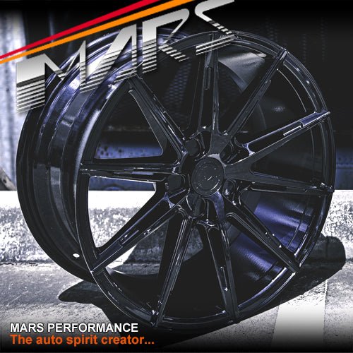 MARS MP - M2 Gloss Black 19 inch Multi Spork Concave Alloy Wheels Rims - Mars Performance