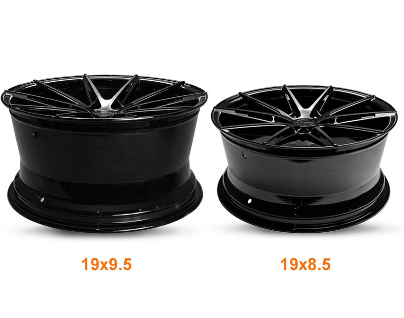 MARS MP - M2 Gloss Black 19 inch Multi Spork Concave Alloy Wheels Rims - Mars Performance