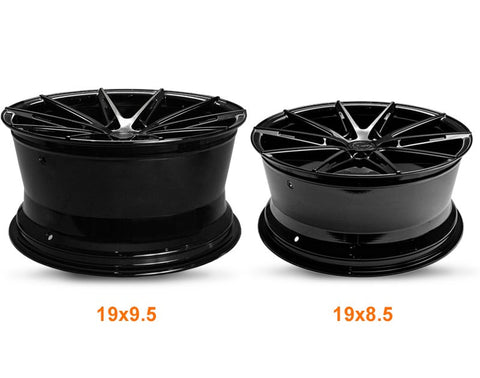 MARS MP - M2 Gloss Black 19 inch Multi Spork Concave Alloy Wheels Rims - Mars Performance