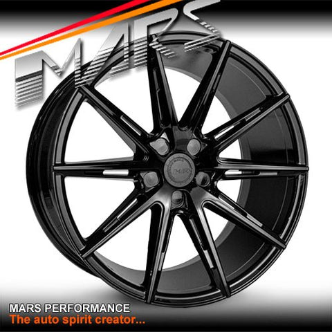 MARS MP - M2 Gloss Black 19 inch Multi Spork Concave Alloy Wheels Rims - Mars Performance