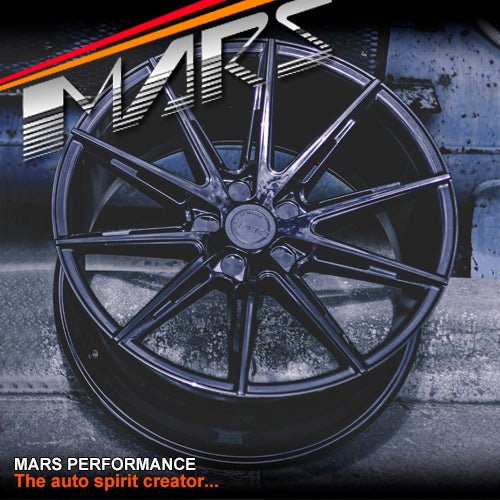 MARS MP - M2 Gloss Black 19 inch Multi Spork Concave Alloy Wheels Rims - Mars Performance