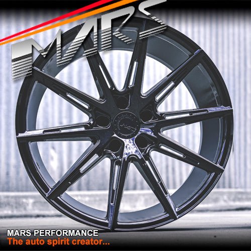 MARS MP - M2 Gloss Black 19 inch Multi Spork Concave Alloy Wheels Rims - Mars Performance
