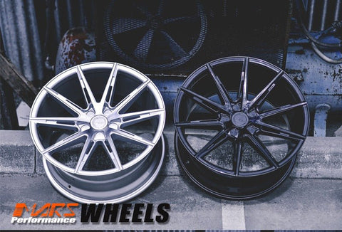 MARS MP - M2 Gloss Black 19 inch Multi Spork Concave Alloy Wheels Rims - Mars Performance