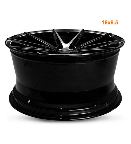 MARS MP - M2 Gloss Black 19 inch Multi Spork Concave Alloy Wheels Rims - Mars Performance