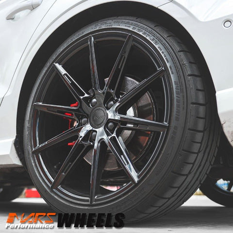 MARS MP - M2 Gloss Black 19 inch Multi Spork Concave Alloy Wheels Rims - Mars Performance