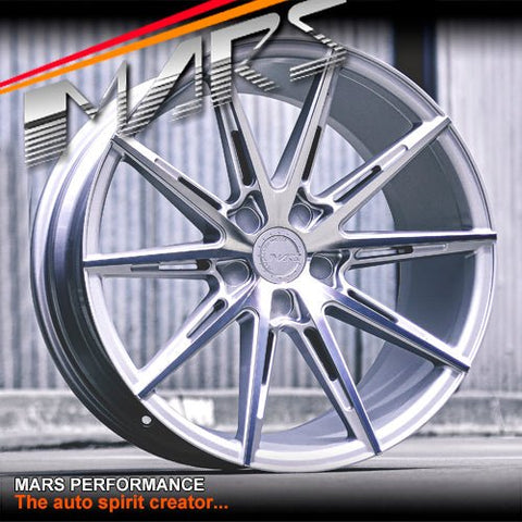 MARS MP - M2 Machined Silver 19 inch Multi Spork Concave Alloy Wheels Rims 5x120 - Mars Performance