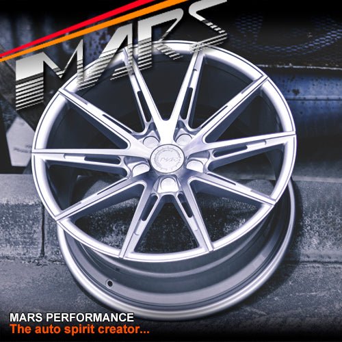 MARS MP - M2 Machined Silver 19 inch Multi Spork Concave Alloy Wheels Rims 5x120 - Mars Performance