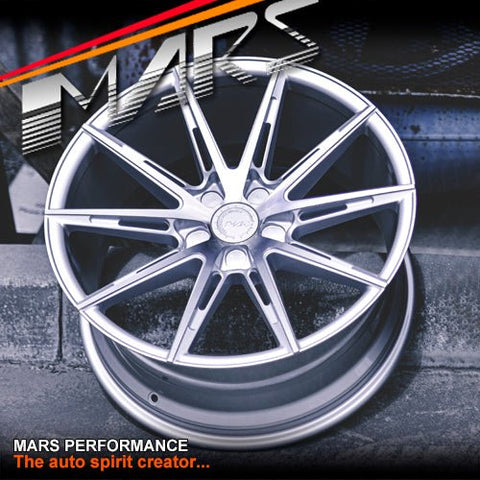 MARS MP - M2 Machined Silver 19 inch Multi Spork Concave Alloy Wheels Rims 5x120 - Mars Performance