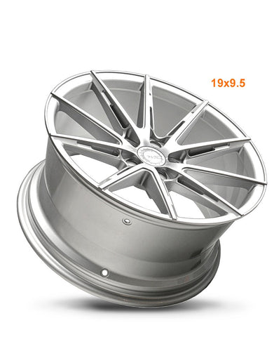 MARS MP - M2 Machined Silver 19 inch Multi Spork Concave Alloy Wheels Rims 5x120 - Mars Performance