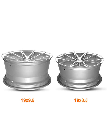 MARS MP - M2 Machined Silver 19 inch Multi Spork Concave Alloy Wheels Rims 5x120 - Mars Performance