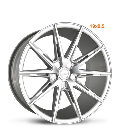 MARS MP - M2 Machined Silver 19 inch Multi Spork Concave Alloy Wheels Rims 5x120 - Mars Performance