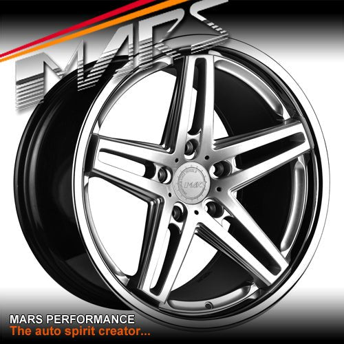 MARS MP - MC 19 inch Hyper Silver 5 Sporks Deep Concave face with Dish Lip Alloy Wheels Rims - Mars Performance