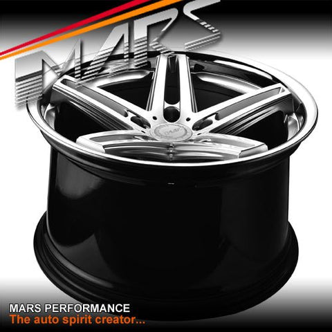 MARS MP - MC 19 inch Hyper Silver 5 Sporks Deep Concave face with Dish Lip Alloy Wheels Rims - Mars Performance