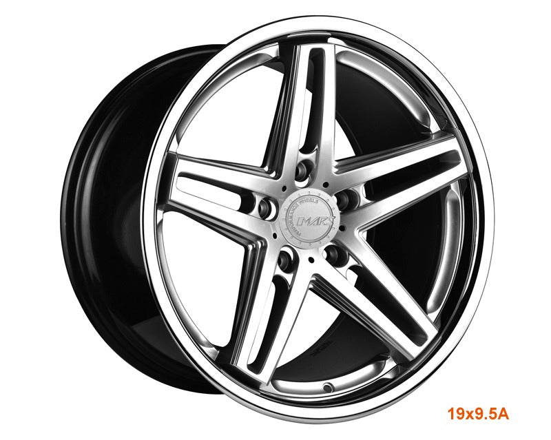 MARS MP - MC 19 inch Hyper Silver 5 Sporks Dish Alloy Wheels Rims 5x114.3 - Mars Performance