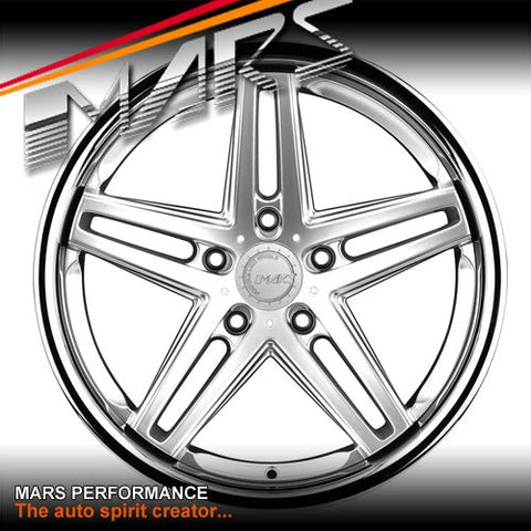 MARS MP - MC 19 inch Hyper Silver 5 Sporks Stag Concave with Dish Alloy Wheels Rims 5x112 - Mars Performance