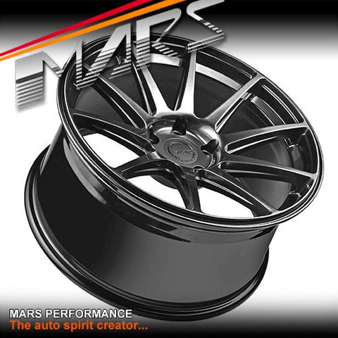 MARS MP - MS Hyper Black 4x 19 Inch Deep Concave Stag Alloy Wheels Rims 5x114.3 - Mars Performance