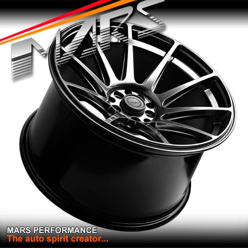 MARS MP - MS Hyper Black Concave 4x 18 Inch Stag Alloy Wheels Rims 5x100 5x114.3 - Mars Performance