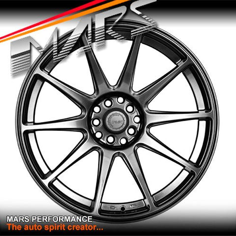 MARS MP - MS Hyper Black Concave 4x 18 Inch Stag Alloy Wheels Rims 5x100 5x114.3 - Mars Performance