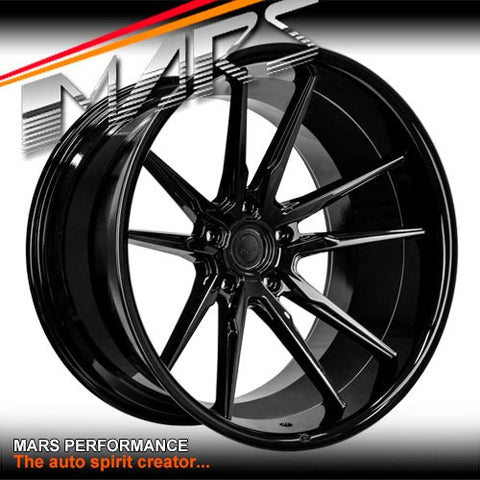 MARS MP - RHL Gloss Black 4x 21 inch Super Concave with Dish Alloy Wheels Rims 5x130 - Mars Performance
