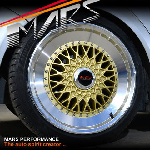 MARS MP - RS 18 inch Gold Mesh Face with Polished lip Alloy Wheels Rims 5x120 - Mars Performance