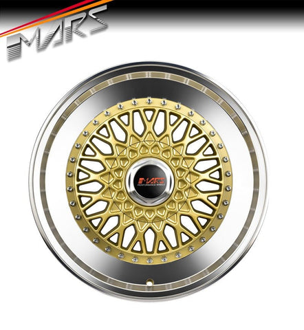 MARS MP - RS 18 inch Gold Mesh Face with Polished lip Alloy Wheels Rims - Mars Performance