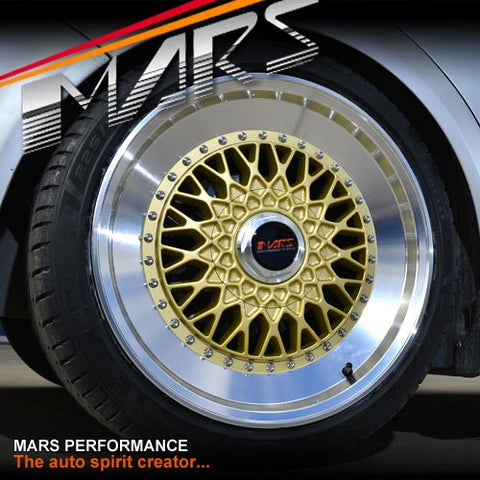 MARS MP - RS 18 inch Gold Mesh Face with Polished lip Alloy Wheels Rims - Mars Performance