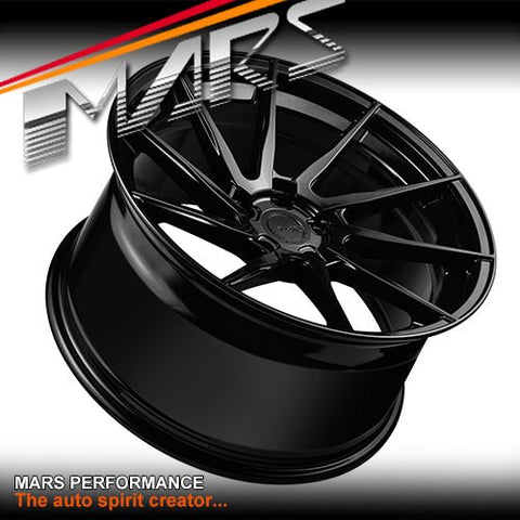 MARS MP - T2 Gloss Black 4x 20 Inch Deep Concave Stag Alloy Wheels Rims - Mars Performance