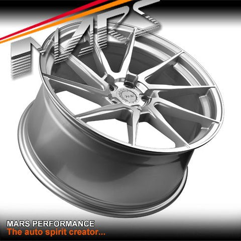 MARS MP - T2 Silver 20 Inch Twist Spork Deep Concave Stag Alloy Wheels Rims - Mars Performance