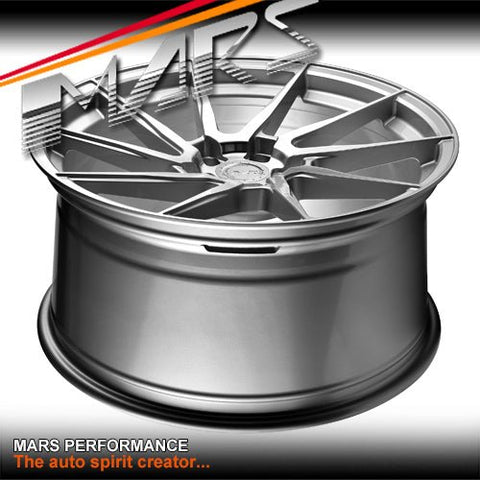 MARS MP - T2 Silver 20 Inch Twist Spork Deep Concave Stag Alloy Wheels Rims - Mars Performance