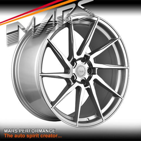 MARS MP - T2 Silver 20 Inch Twist Spork Deep Concave Stag Alloy Wheels Rims - Mars Performance
