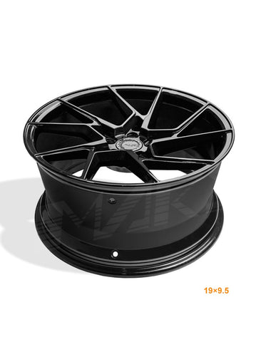 MARS MP - T4 Gloss Black 19 Inch Twist Spork Concave Alloy Wheels Rims - Mars Performance