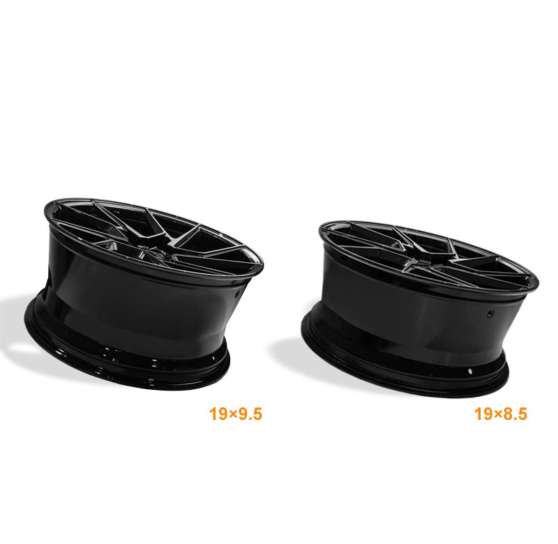 MARS MP - T4 Gloss Black 19 Inch Twist Spork Concave Alloy Wheels Rims - Mars Performance