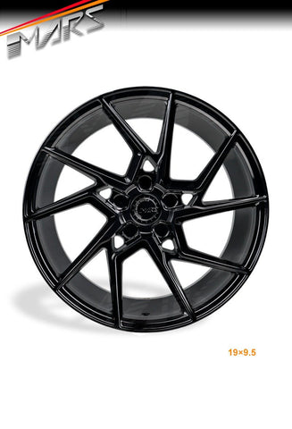 MARS MP - T4 Gloss Black 19 Inch Twist Spork Concave Alloy Wheels Rims - Mars Performance