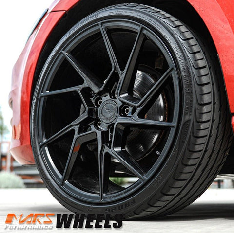 MARS MP - T4 Gloss Black 19 Inch Twist Spork Concave Alloy Wheels Rims 5x120 - Mars Performance