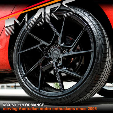 MARS MP - T4 Gloss Black 19 Inch Twist Spork Concave Alloy Wheels Rims 5x120 - Mars Performance